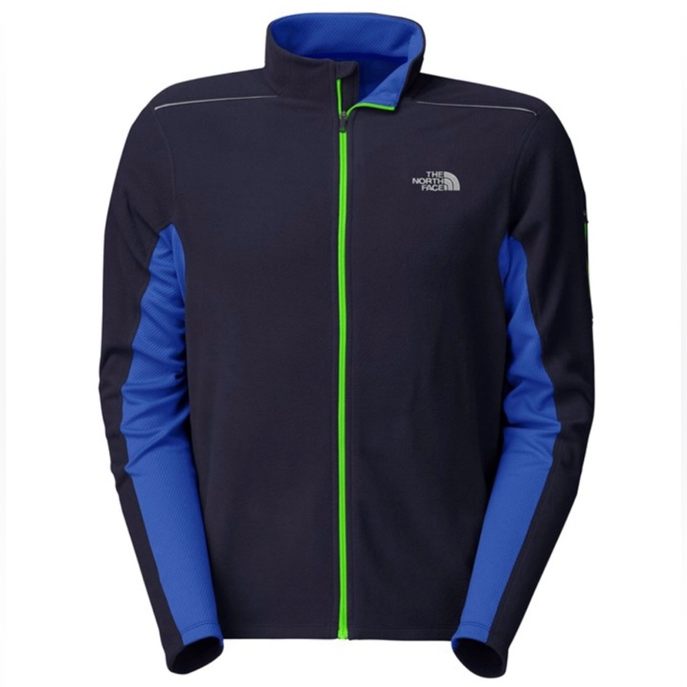 The North Face Men’s TKA 80 Full Zip Top Sweatshirt Blue Black Zip Up, Large